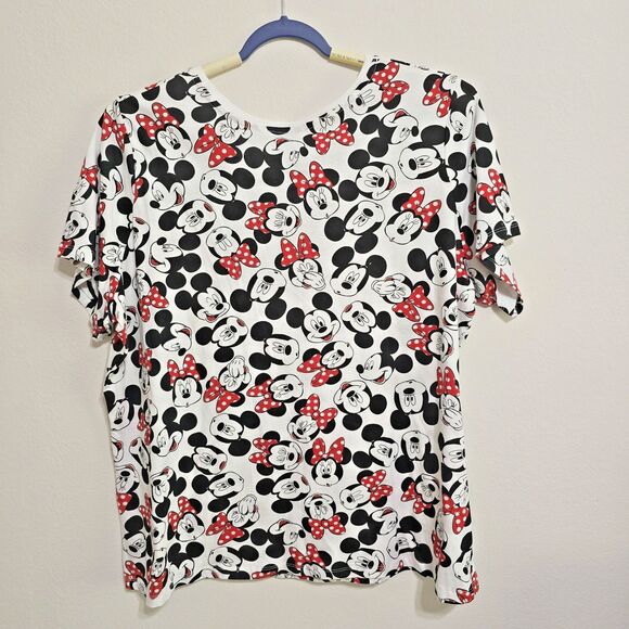 Disney Mickey Mouse & Minnie Faces T Shirt White 2X Disneyland Happy Wink Ears - Picture 2 of 6